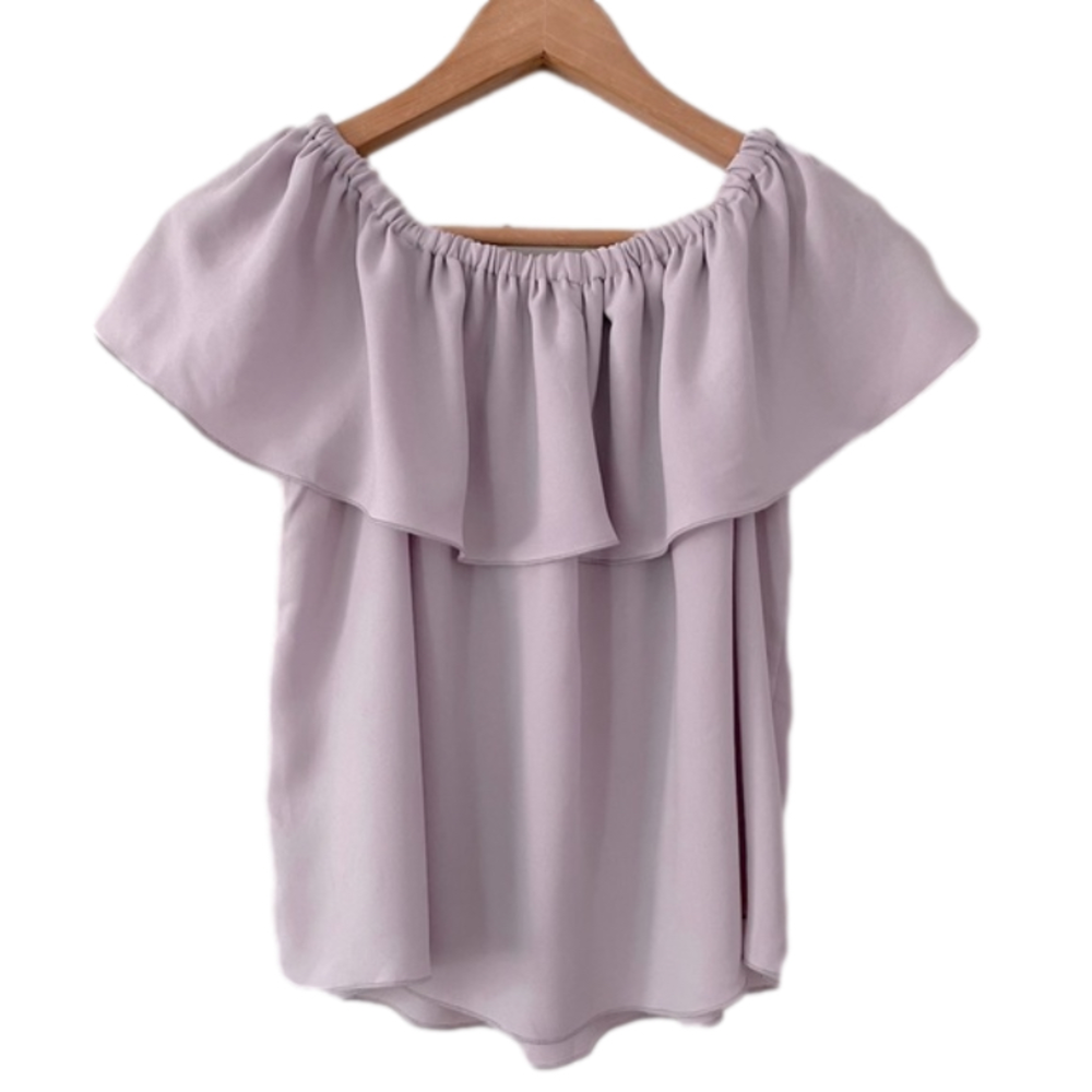 Aritzia Wilfred Light Purple Silk Off Shoulder Blouse Top Size Small bin 1C - Picture 1 of 6